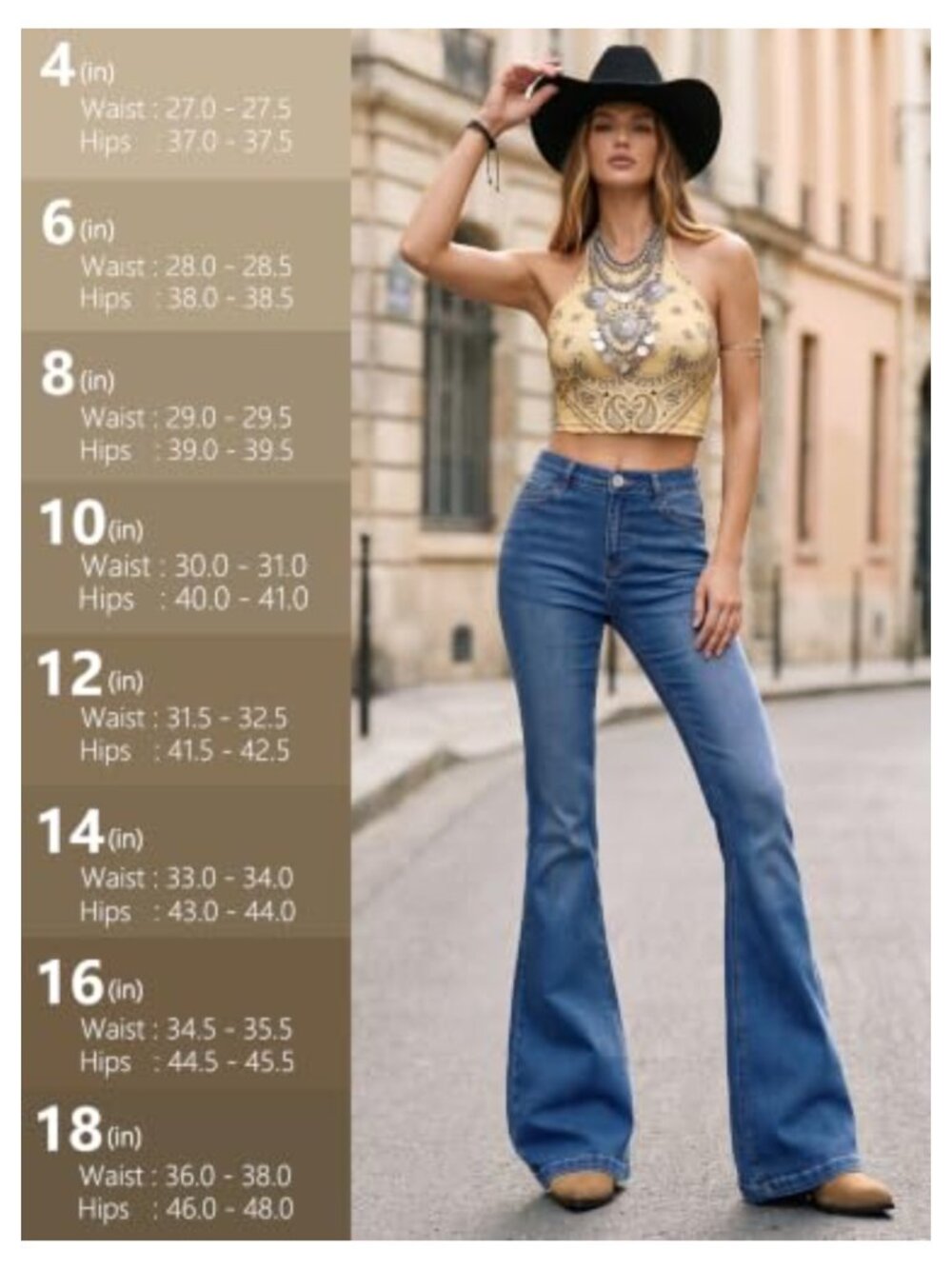 SEVEGO Tall Flare Jeans Curvy Stretch Denim Bootcut Pants - Picture 5 of 6